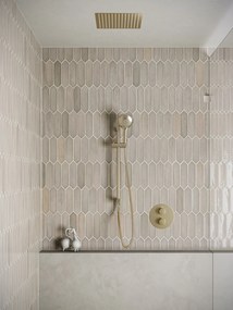 Saniclear Cube inbouw regendouche rond met inbouw douchekop 30x30cm, glijstang en 2 standen handdouche geborsteld messing - mat goud