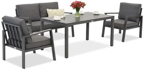 Zakintos Apetito 4 antraciet aluminium set Garden Point