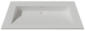 Lambini Designs Flora solid surface wastafel 80cm zonder kraangat wit mat