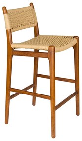 Dutchbone Cecile Houten Frame Barkruk Walnut