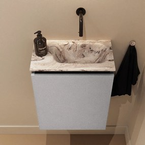 Mondiaz Ture DLux toiletmeubel 40cm plata met wastafel glace rechts zonder kraangat