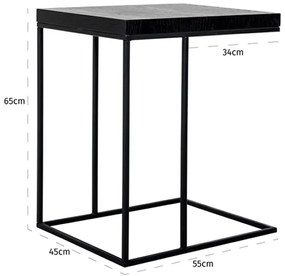 Richmond Interiors Oakura Zwarte Laptoptafel Eiken Hout - 55 X 45cm.