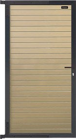 Tuindeur dark line aluminium Rhombus zandkleur (90x180cm) incl. beslag