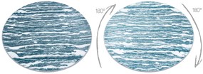 Tapijt MEFE modern Cirkel 8761 Golven - Structureel, twee niveaus van fleece crème / blauw