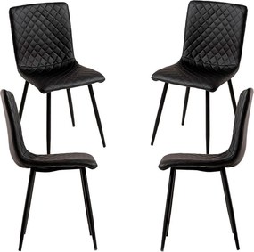 Set 4 Rom Kunstlederen Stoelen