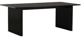 Eettafel Met Geribbelde Poten Zwart - 100 X 200cm.