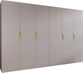 Kledingkast Hartford 622, Kasjmier, Gouden, 202x300x52cm, 210.5 kg, Kledingkast deuren: Met scharnieren