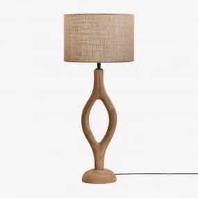 Mangohouten Tafellamp Gracia Mangohout & Beige Linnen Ø30 Cm - ↑20 Cm Arlina - Sklum