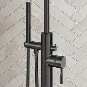 Saniclear Iron Stripes vrijstaande badkraan verouderd ijzer - gunmetal