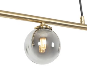 Eettafel / Eetkamer Moderne hanglamp goud 100 cm 5-lichts met smoke glas - Athens Landelijk G9 Binnenverlichting Lamp