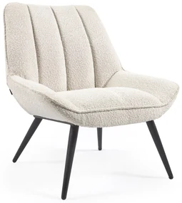 Kave Home Marlina Witte Boucle Fauteuil