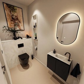 Mondiaz Ture DLux toiletmeubel 60cm urban met wastafel ostra rechts met kraangat