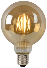 Lucide Bulb dimbare LED lamp 2700K E27 5W 9.5cm amber