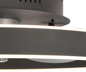 Plafondventilator met lamp zwart incl. LED met afstandsbediening - Maddy Modern rond Binnenverlichting Lamp