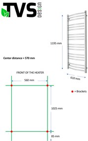 TVS Design Nemo handdoekradiator zwart 360W 119,5x61cm