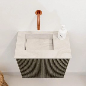 Mondiaz Joya DLux 40cm toiletmeubel shadow met wastafel faye links zonder kraangat ostra