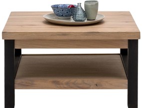 Goossens Hoektafel Santos, hout eiken bruin, urban industrieel, 70 x 40 x 70 cm