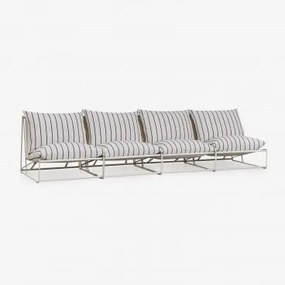 Amaro 4-delige Modulaire Tuinbank Tapioca Beige - Marine Blauw - Sklum