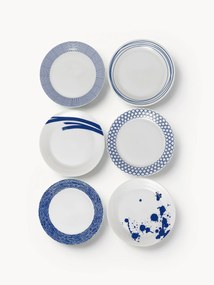 Dinerbord Pacific blauw van porselein, set van 6