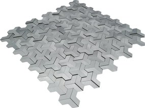 Zelfklevende Mozaïektegels Metaal | Trifold 3D Zilver | 30,3×28 cm | Keuken, Bad &amp; WC