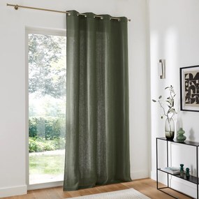 Gordijn in gewassen linnen met oogjes Onega