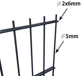 vidaXL Dubbelstaafmat 2,008x1,03 m grijs