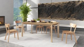 BARI Natuurlijk eiken 180x90 cm (+2 inzetstukken 45 cm) - HOUTEN TAFEL IN JAPANDI STIJL,  UITKLAPBARE TAFEL TOT 270 cm!