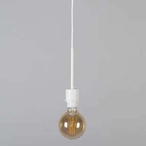 Stoffen Eettafel / Eetkamer Moderne hanglamp wit met kap 45 cm zwart - Combi 1 Design, Modern E27 rond Binnenverlichting Lamp