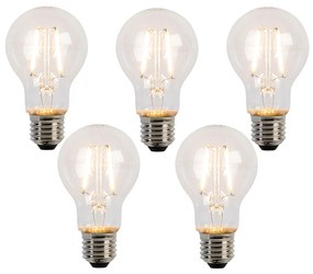 Set van 5 E27 LED lamp filament A60 2W 210 lm 2200K