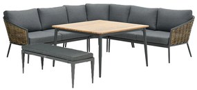 Garden Impressions San Vito lounge dining set 5-delig - natural rotan