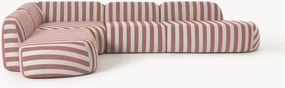 XL modulaire gestreepte hoekbank Wolke met chaise longue