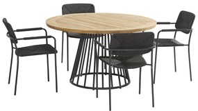 4 Seasons Outdoor Bora tuinset antraciet met Ambassador tafel  Tuinset    houtkleur weerbestendig