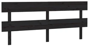 vidaXL Hoofdbord 204x3x81 cm massief grenenhout zwart