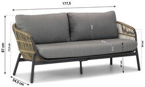 Stoel en Bank Loungeset 5 personen Wicker Taupe  Coco Nathan/Pacific