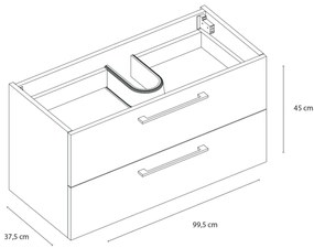 Differnz Somero badmeubelset 100cm hoogglans wit