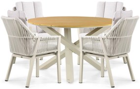 Tuinset 4 personen 125 cm Aluminium/rope Taupe Lifestyle Garden Furniture Verona/Ancona