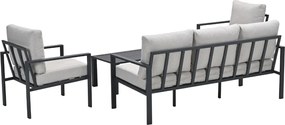 Garden Impressions Durban loungeset 4-delig - donker grijs - desert sand