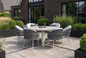 Tuinset Ronde Tuintafel 6 personen 150 cm Rope Zand/Beige  Santika Furniture Santika