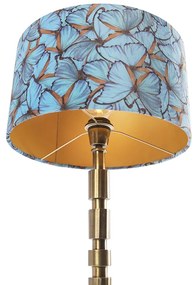 Art Deco tafellamp brons 35 cm kap vlinder dessin - Torre Art Deco E27 cilinder / rond Binnenverlichting Lamp