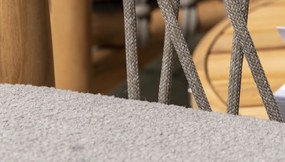 4 Seasons Outdoor Nora loungeset naturel teak met Pablo loungetafel Ø 80 cm  Loungeset    taupe weerbestendig