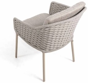 4 Seasons Outdoor Eros tuinset latte met teak Prado tafel Ø 130 cm  Tuinset    beige weerbestendig