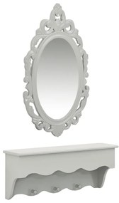 vidaXL Wandset met spiegel en haken grijs