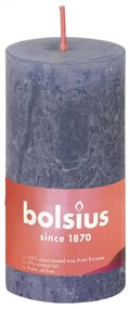 Bolsius Stompkaarsen Shine 8 st rustiek 100x50 mm schemerblauw