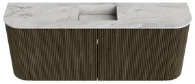 Mondiaz Joya DLux 105cm toiletmeubel ronding links/rechts shadow met wastafel faye midden 1 kraangat glace