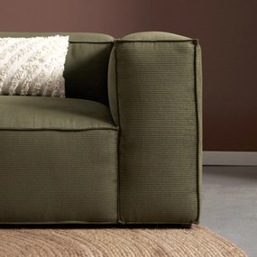 Groen Rib Bank Met Chaise Longue Links