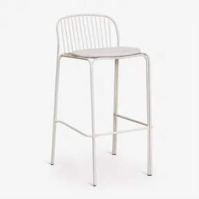 Pack Van 2 Hoge Krukken Van Staal Anerina Gardenia Wit & ↑75 Cm & Ijsgrijs - Sklum