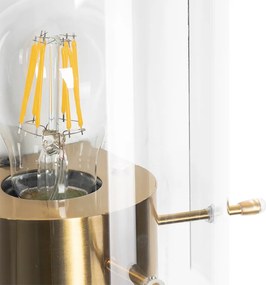 Vintage wandlamp messing met smoke glas - Vidra