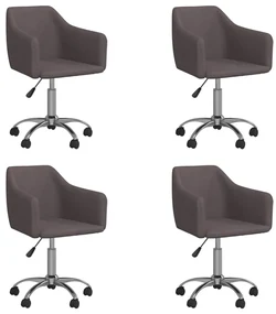 vidaXL Eetkamerstoelen draaibaar 4 st stof taupe