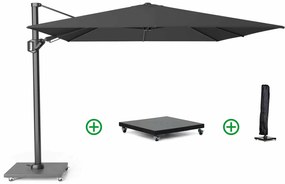 Zweefparasol  3.5m x 2.6m T2 premium (incl. voet en hoes) Grijs-antraciet Platinum Challenger