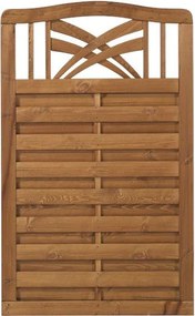 Schutting met doorkijk - Rondo toog teak geverfd (90 x 142/146 cm)